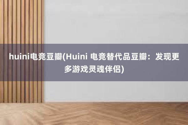 huini电竞豆瓣(Huini 电竞替代品豆瓣：发现更多游戏灵魂伴侣)