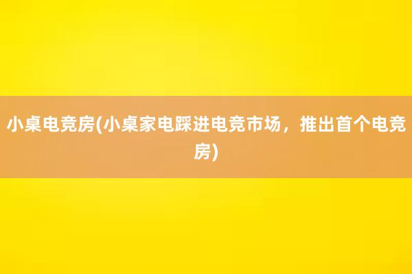 小桌电竞房(小桌家电踩进电竞市场，推出首个电竞房)