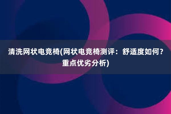 清洗网状电竞椅(网状电竞椅测评：舒适度如何？重点优劣分析)