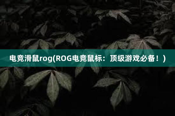 电竞滑鼠rog(ROG电竞鼠标：顶级游戏必备！)