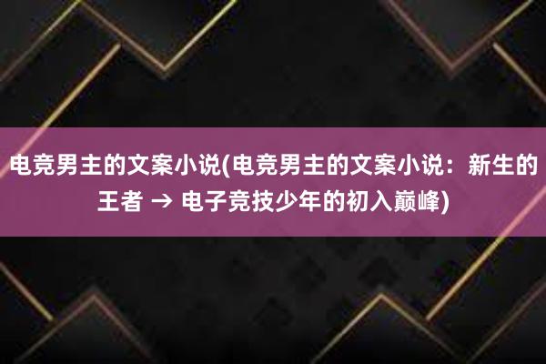 电竞男主的文案小说(电竞男主的文案小说：新生的王者 → 电子竞技少年的初入巅峰)