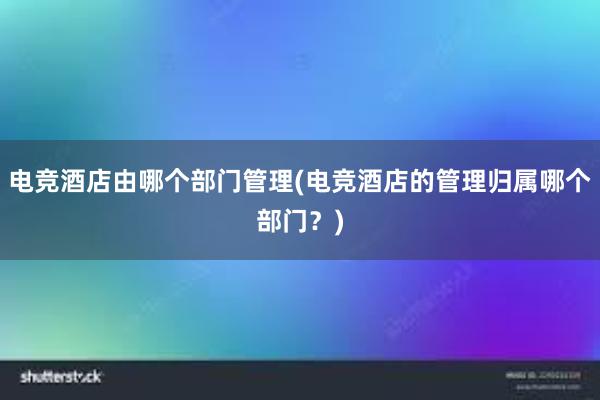 电竞酒店由哪个部门管理(电竞酒店的管理归属哪个部门？)