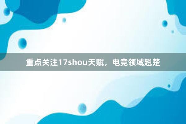 重点关注17shou天赋，电竞领域翘楚