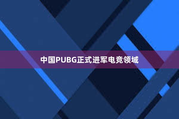 中国PUBG正式进军电竞领域