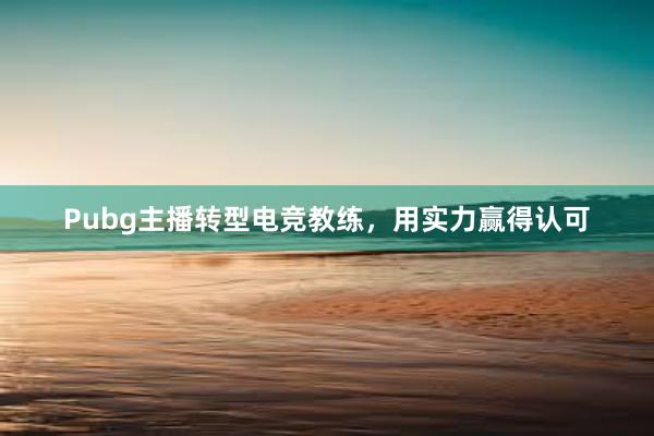 Pubg主播转型电竞教练，用实力赢得认可