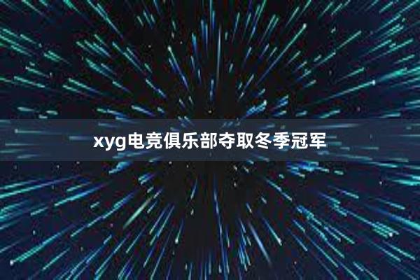 xyg电竞俱乐部夺取冬季冠军