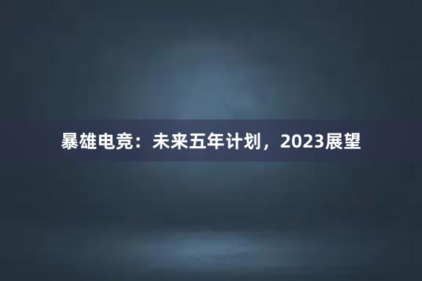 暴雄电竞：未来五年计划，2023展望