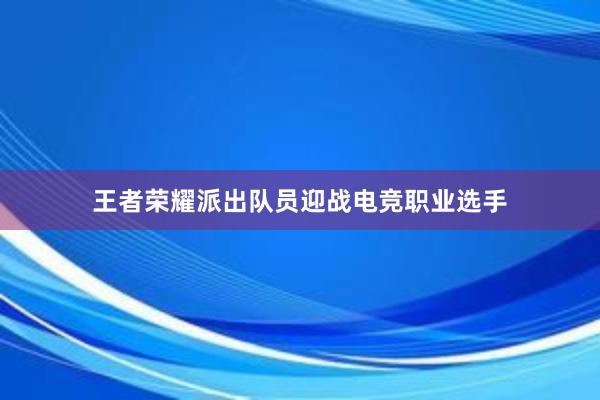 王者荣耀派出队员迎战电竞职业选手