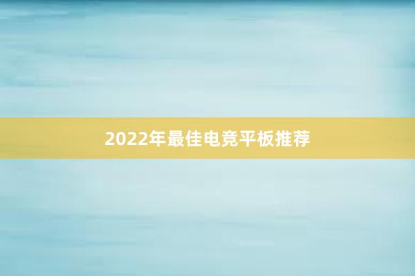 2022年最佳电竞平板推荐