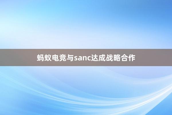 蚂蚁电竞与sanc达成战略合作